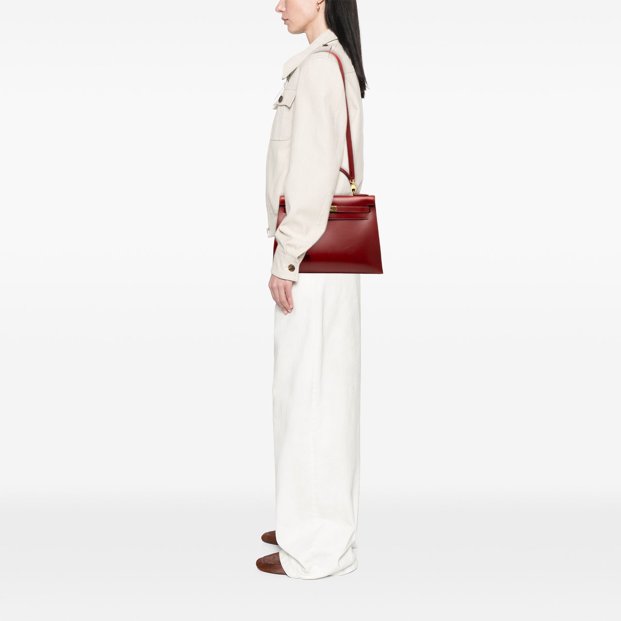 Hermès Box Calf Kelly Retourne 32 Rood