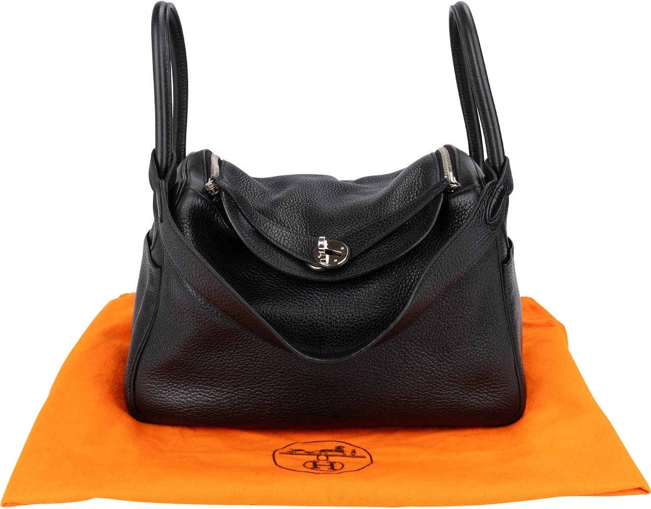 Hermès Clemence Leather Lindy 30 Handbag Zwart