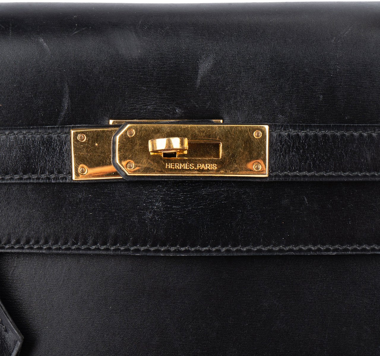 Hermès Hermès Noir Boxcalf Kelly 35 Handbag Zwart