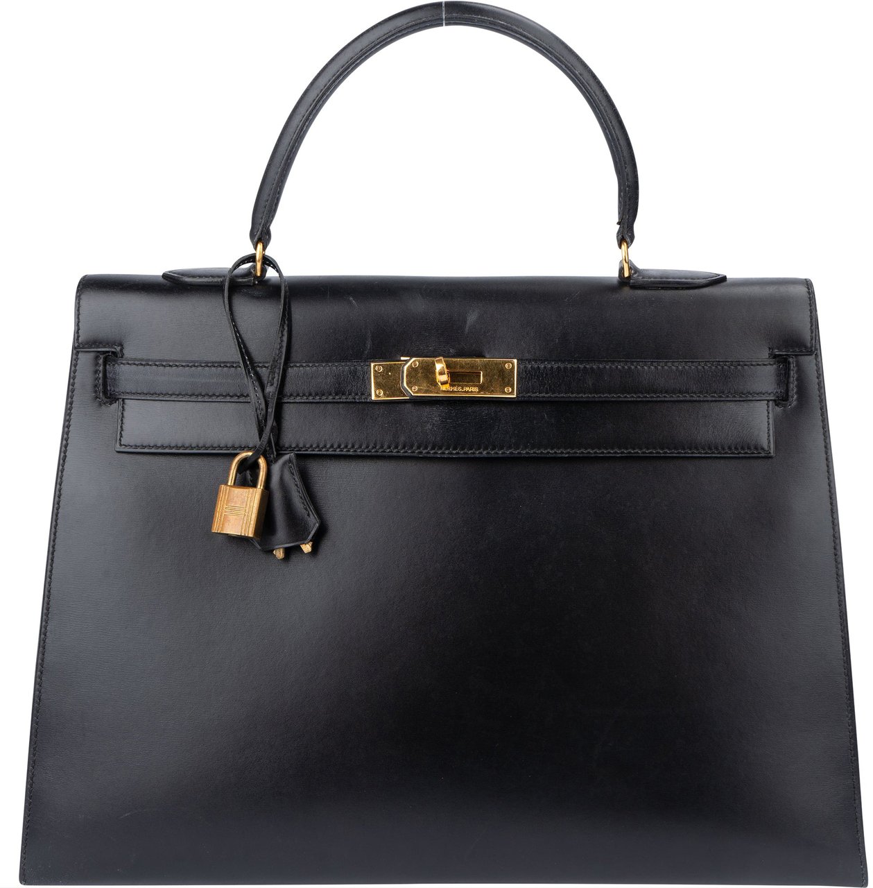 Hermès Hermès Noir Boxcalf Kelly 35 Handbag Zwart