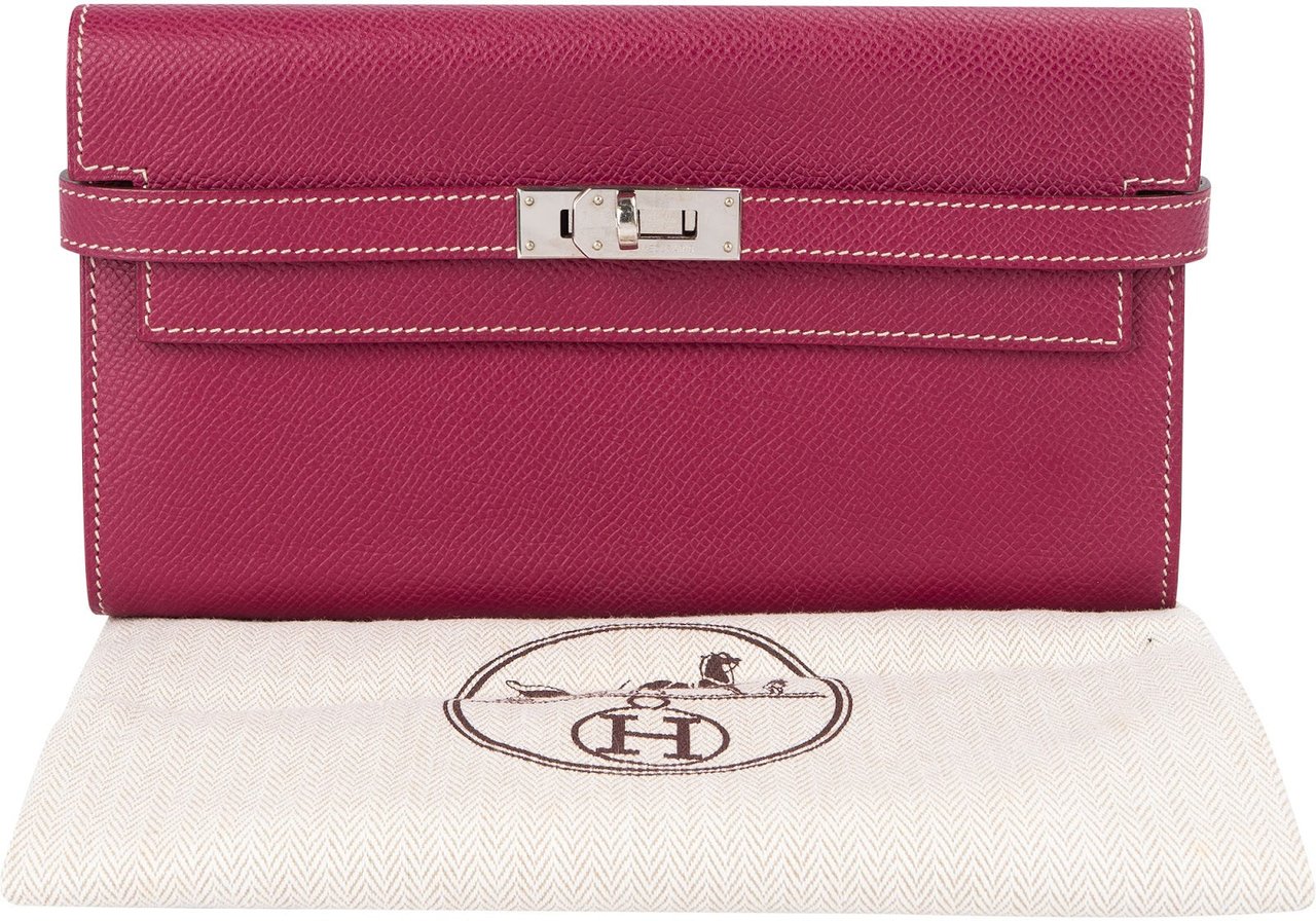 Hermès Epsom Leather Kelly Wallet Roze