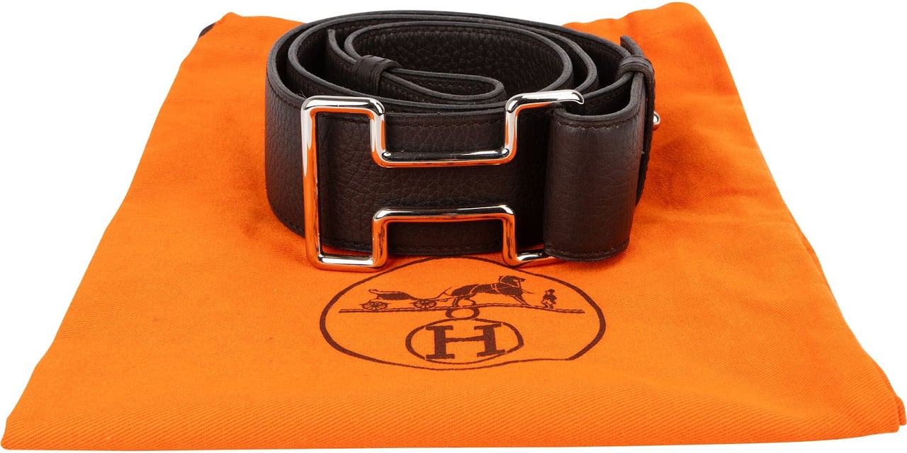 Hermès Hermès Brown Leather Constance H Belt (90) Bruin