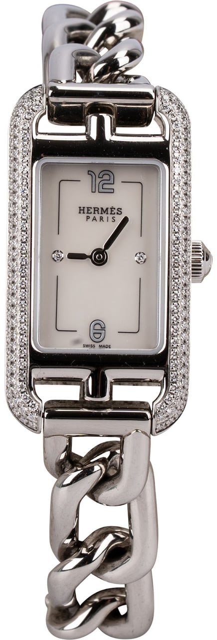 Hermès Hermès Mother of Pearl Dial Diamond Nantucket NA2.130 Watch Divers