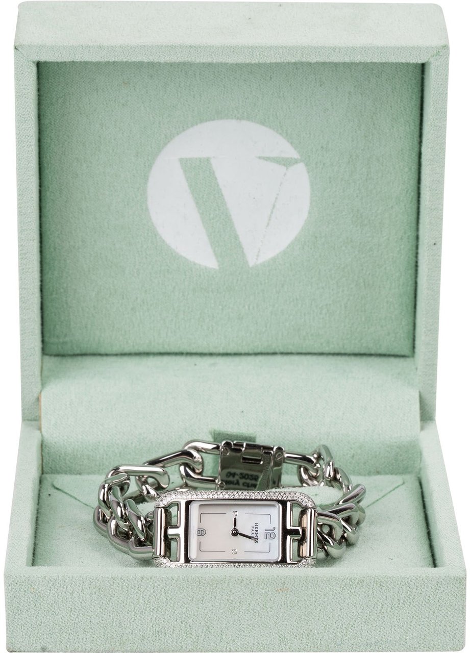 Hermès Hermès Mother of Pearl Dial Diamond Nantucket NA2.130 Watch Divers