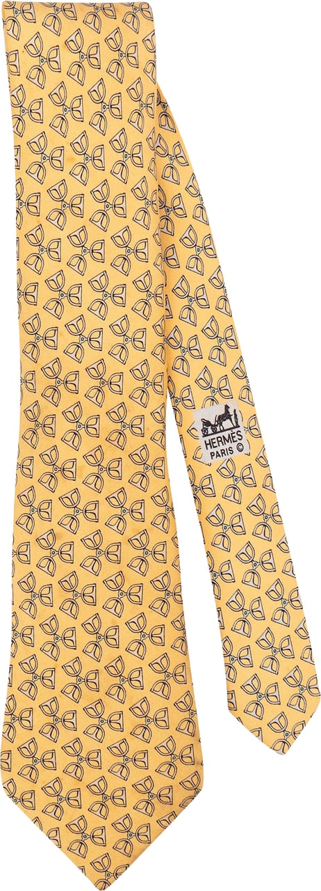 Hermès Hermès Printed Pattern Silk Tie Krawatte Geel
