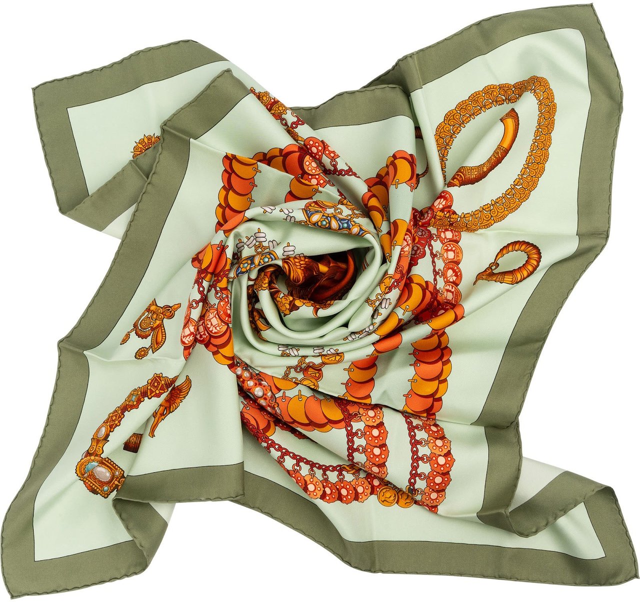 Hermès Hermès Parures des Sables Silk Carre 90 Scarf Tuch Groen