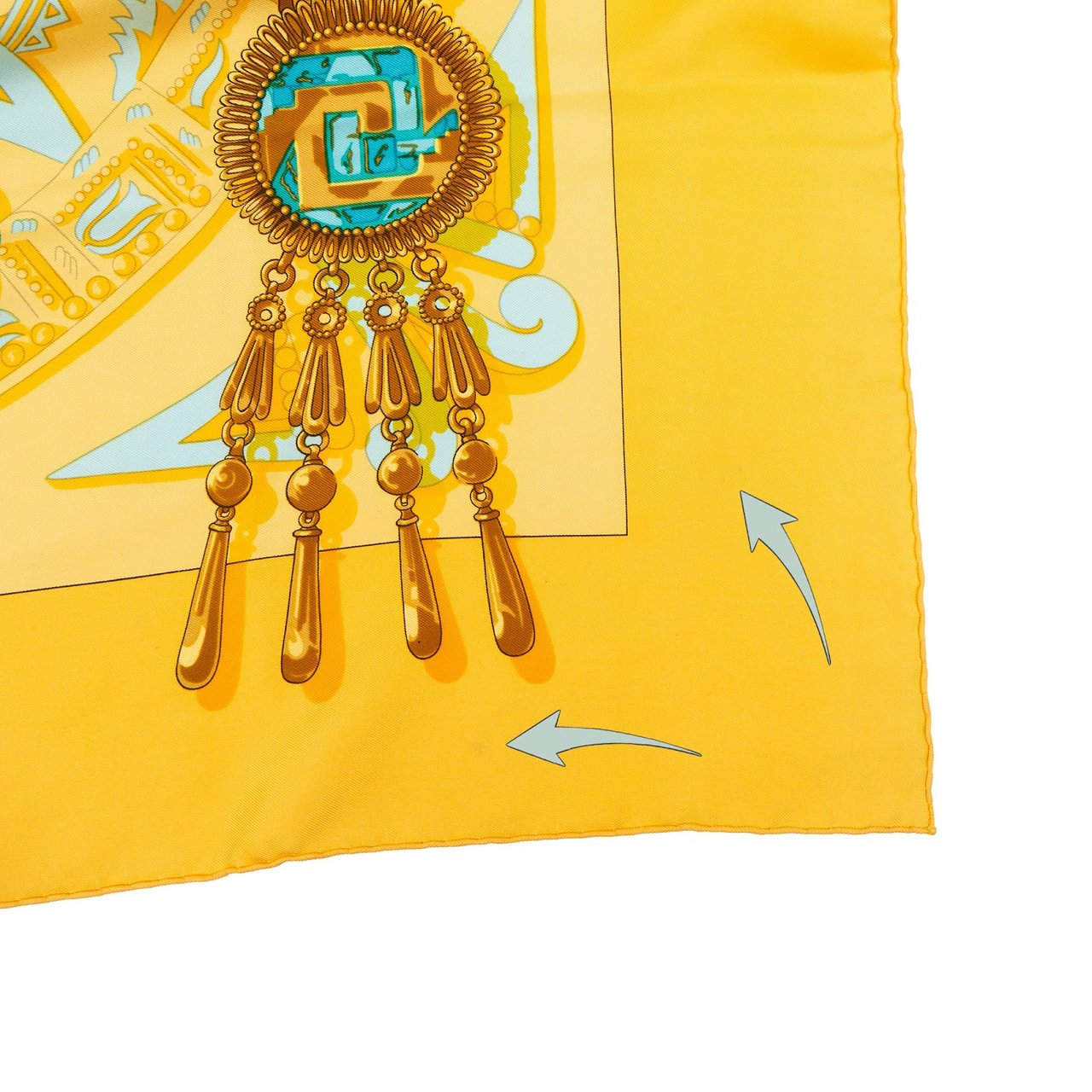 Hermès Hermès Parures des Sables Silk Carre 90 Scarf Tuch Geel