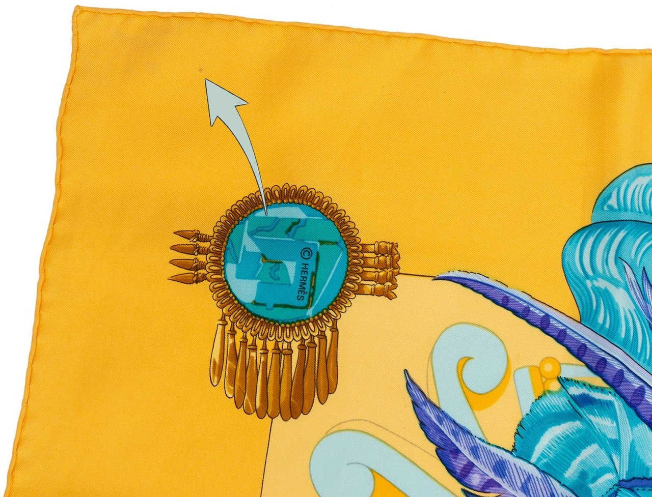 Hermès Hermès Parures des Sables Silk Carre 90 Scarf Tuch Geel