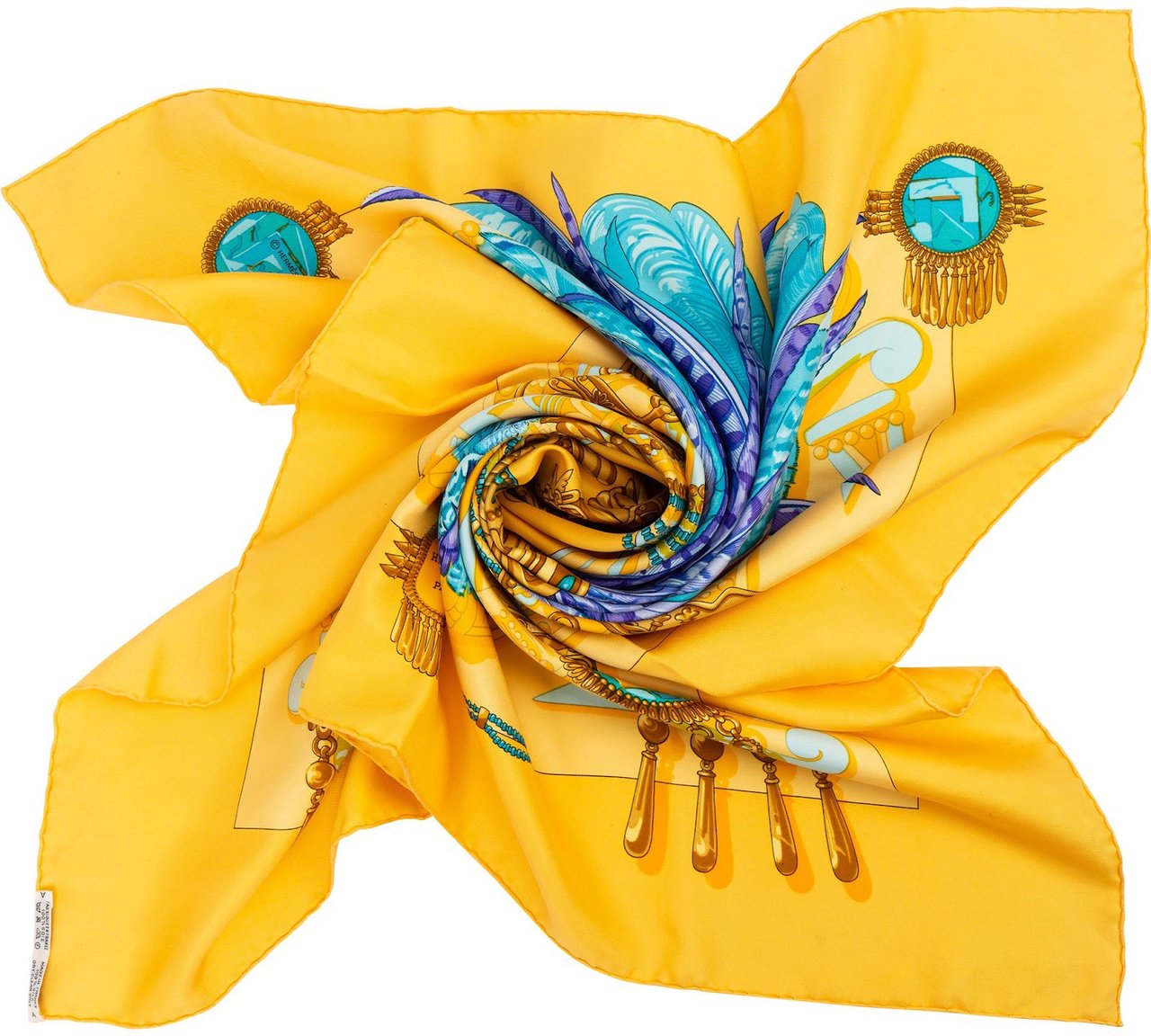 Hermès Hermès Parures des Sables Silk Carre 90 Scarf Tuch Geel