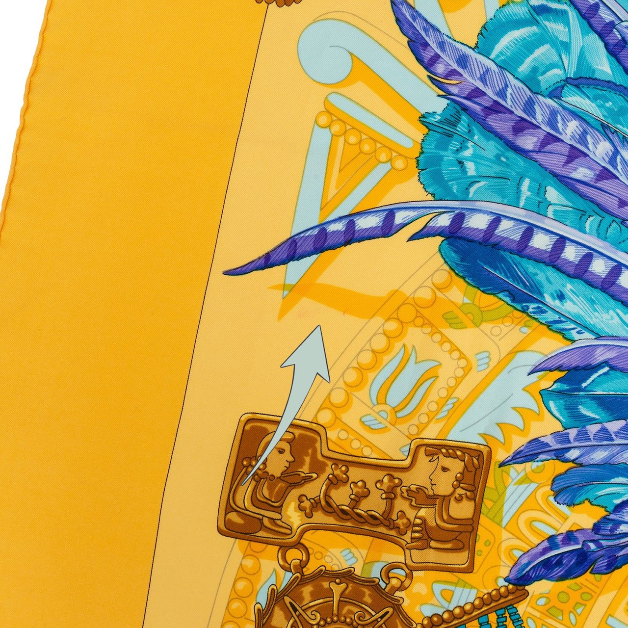 Hermès Hermès Parures des Sables Silk Carre 90 Scarf Tuch Geel