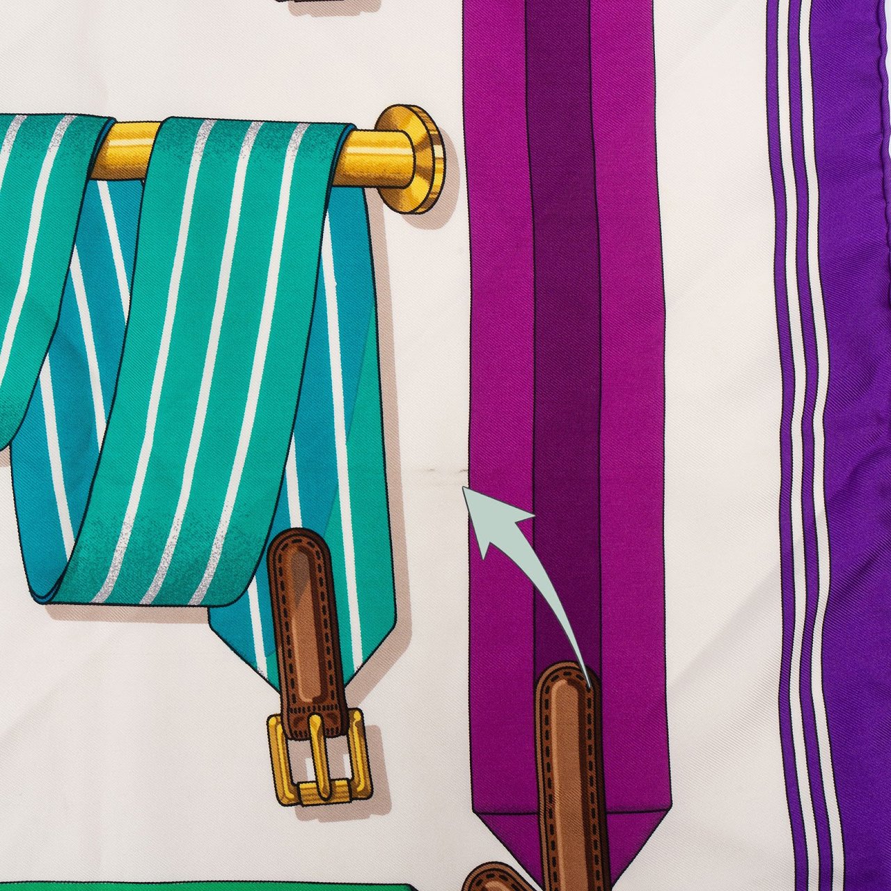 Hermès Hermès Les Sangles Silk Carre 90 Scarf Tuch Paars