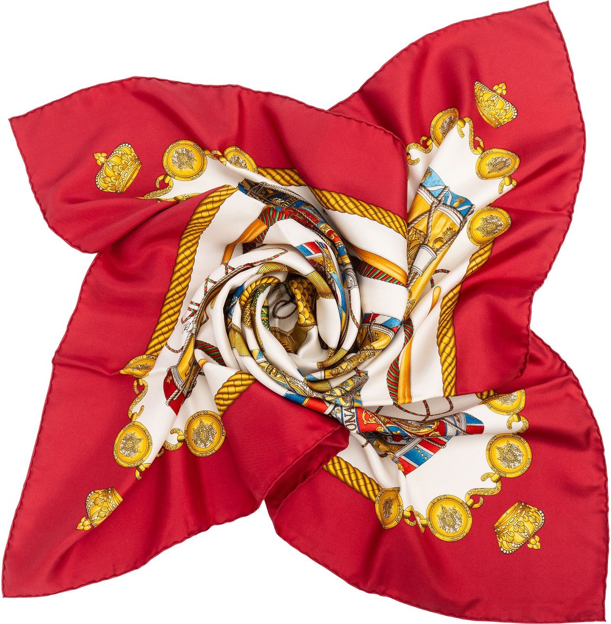 Hermès Hermès Les Tambours Silk Carre 90 Scarf Tuch Rood