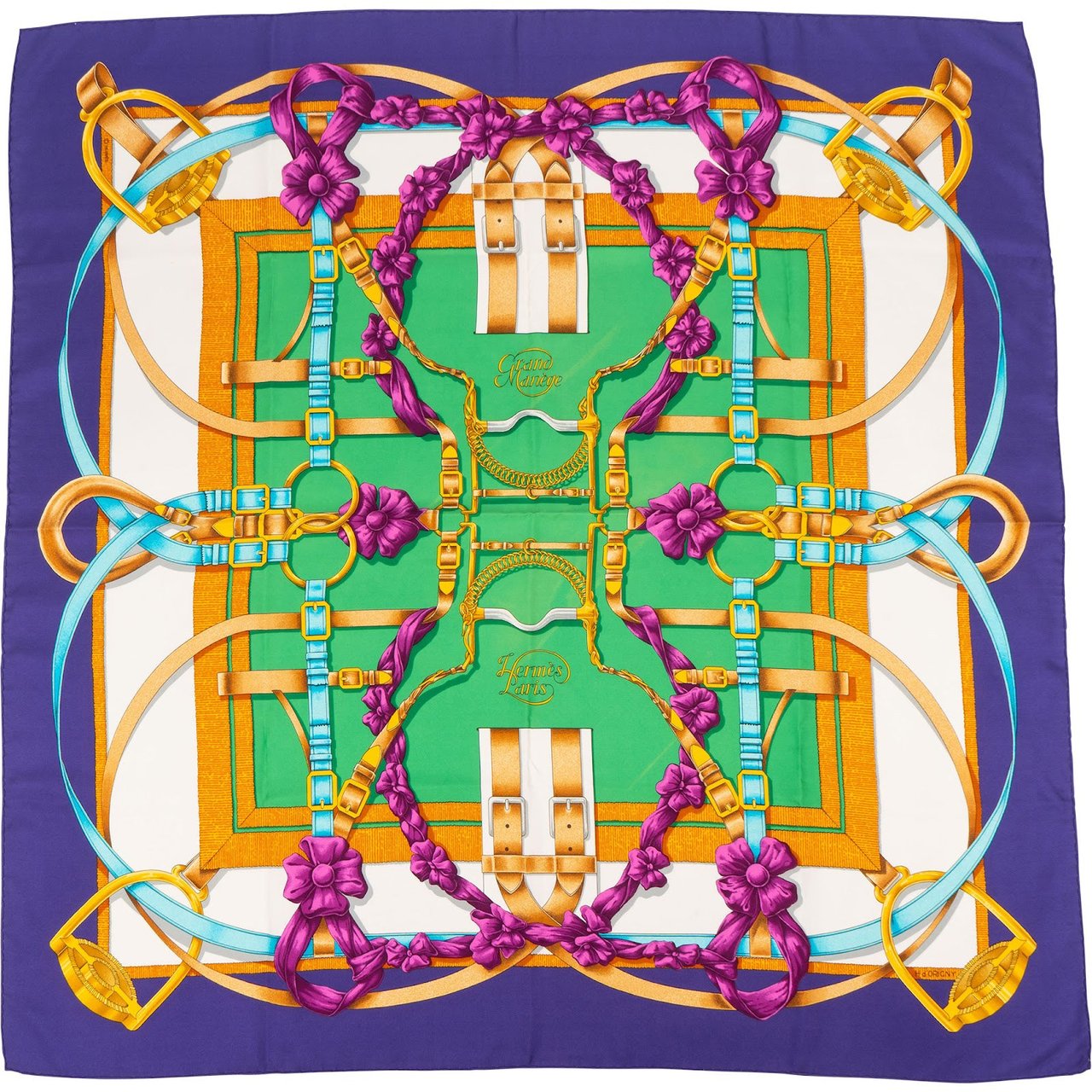 Hermès Hermès Grand Manège Silk Carre 90 Scarf Tuch Paars
