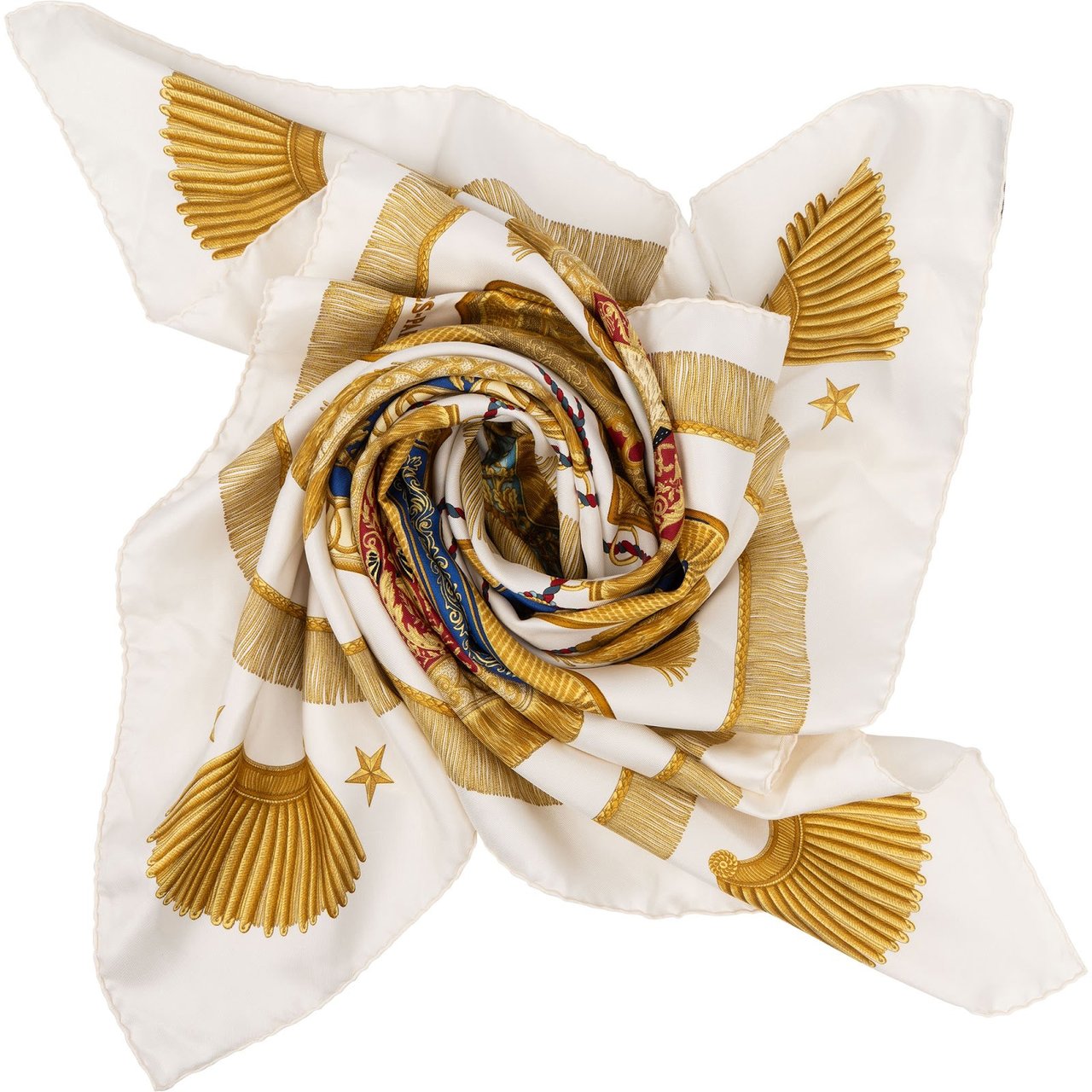 Hermès Hermès Plis et Cannes Silk Carre 90 Scarf Tuch Wit