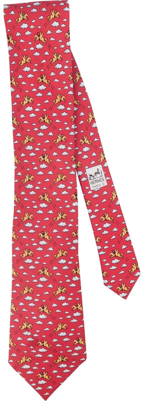 Hermès Hermès Flying Donkey Tie Krawatte Rood