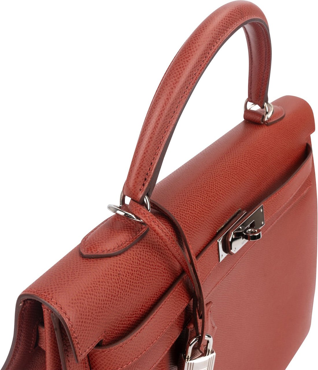 Hermès Epsom Leather Kelly Palladium 35 Sellier Handbag Rood