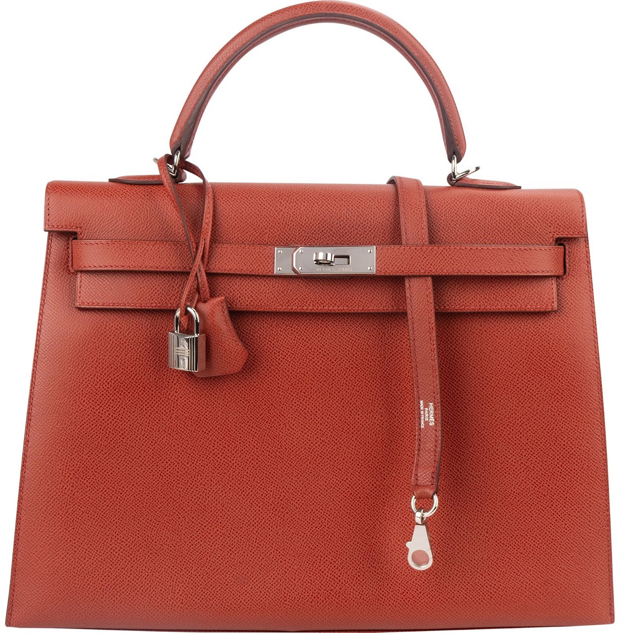 Hermès Epsom Leather Kelly Palladium 35 Sellier Handbag Rood