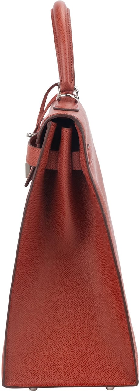 Hermès Epsom Leather Kelly Palladium 35 Sellier Handbag Rood