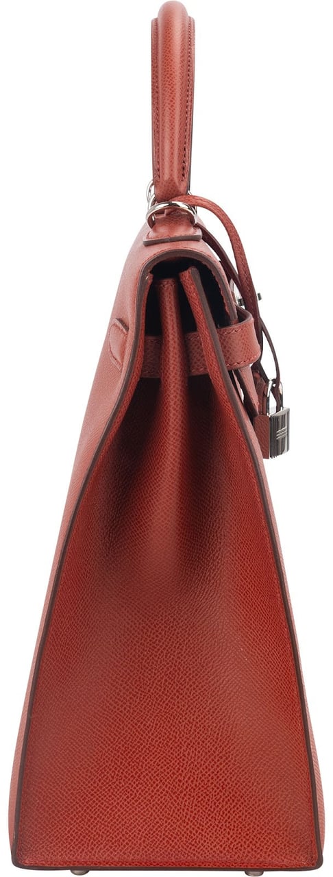 Hermès Epsom Leather Kelly Palladium 35 Sellier Handbag Rood