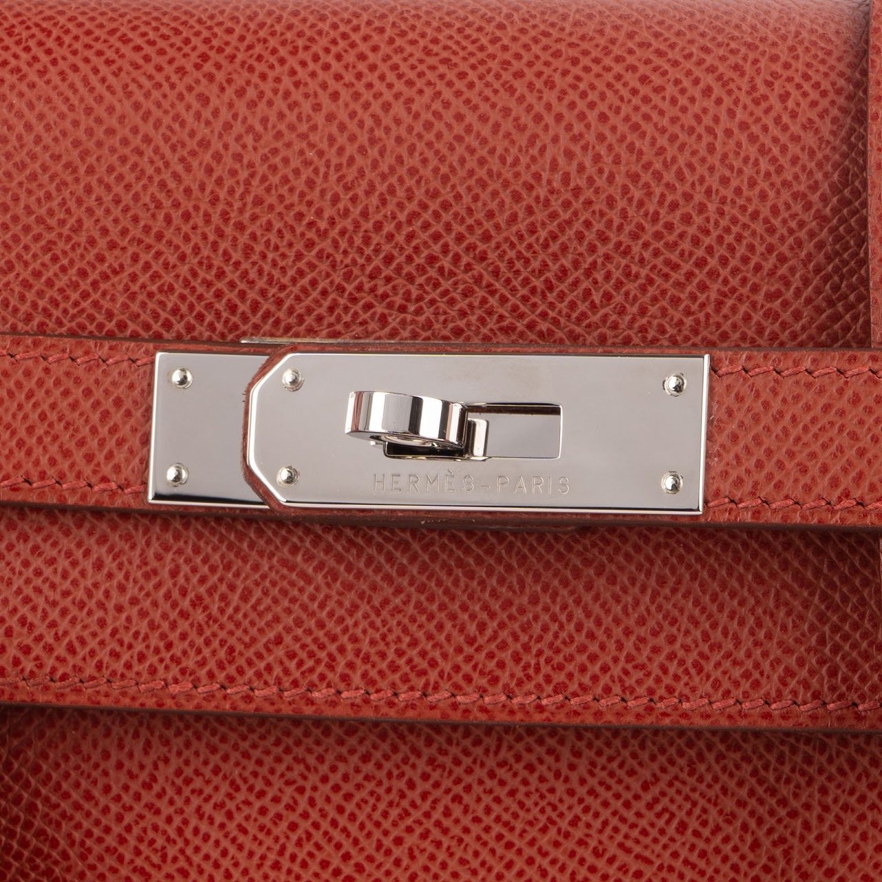 Hermès Epsom Leather Kelly Palladium 35 Sellier Handbag Rood