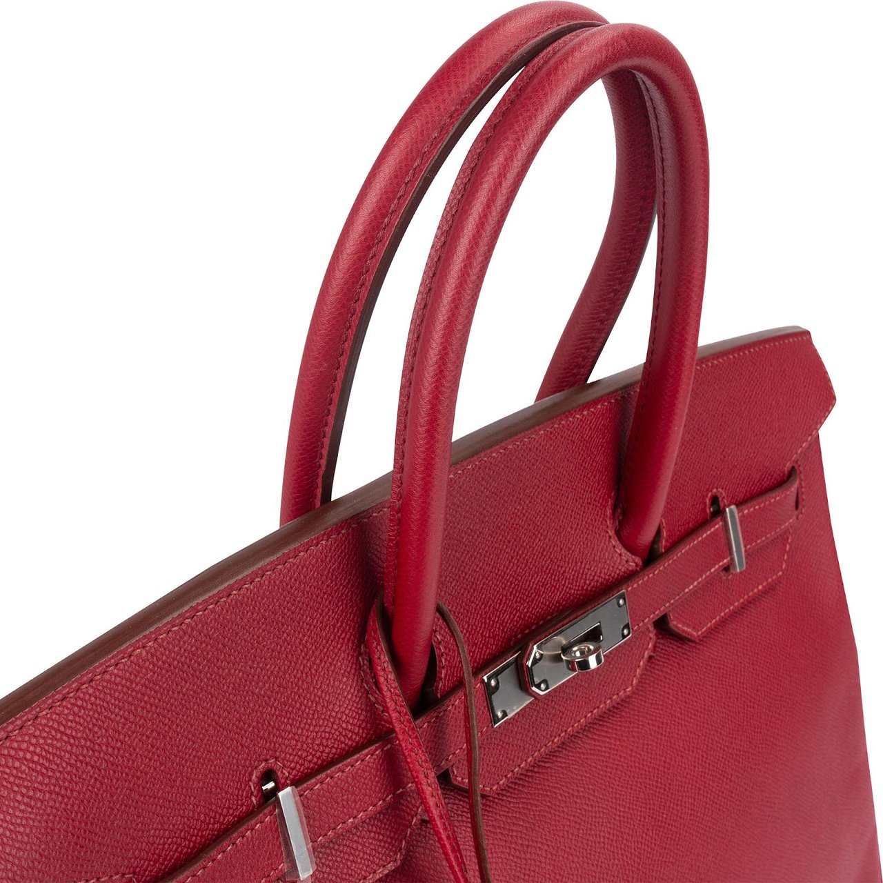Hermès Epsom Leather Palladium Palladium Birkin 35 Handbag Rood