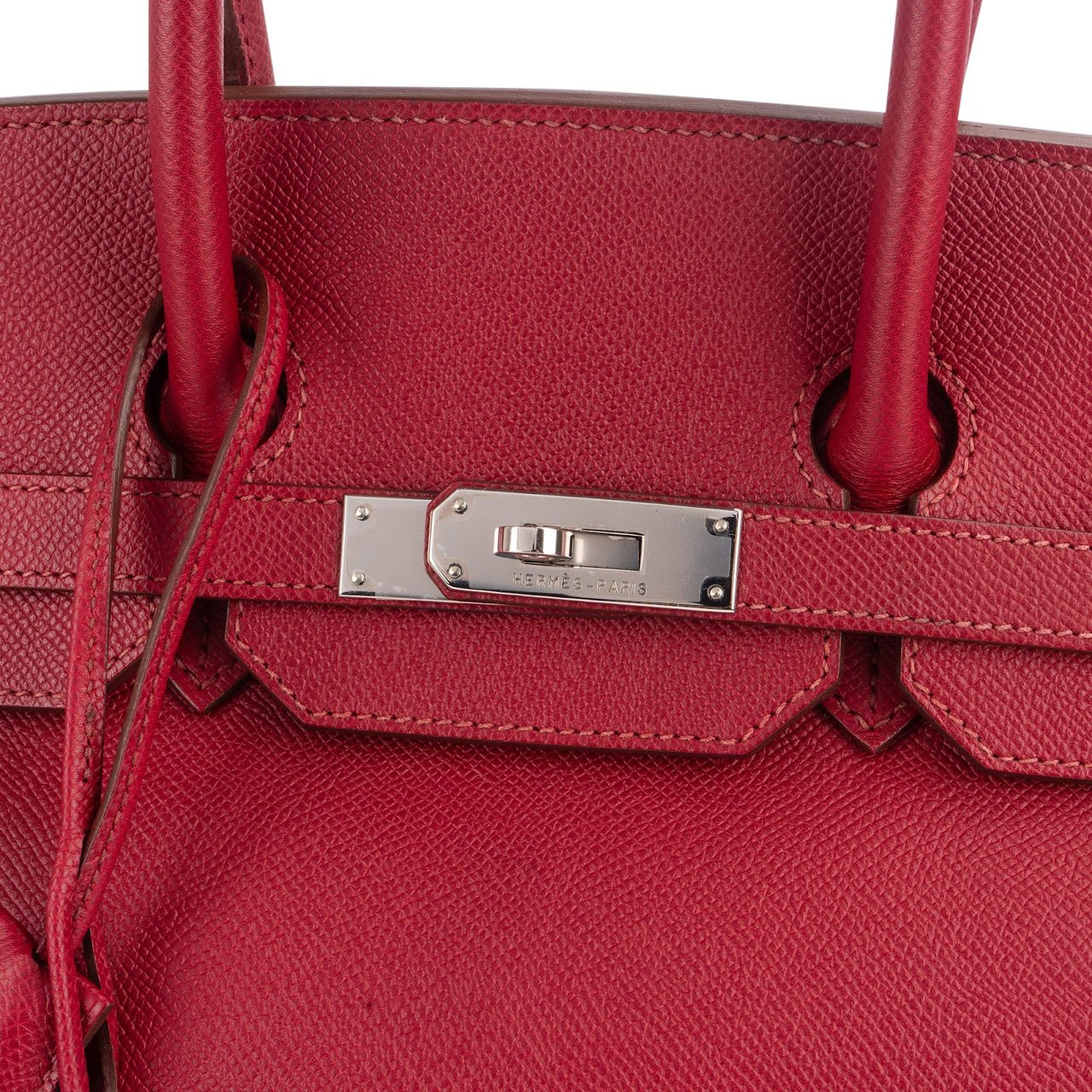 Hermès Epsom Leather Palladium Palladium Birkin 35 Handbag Rood