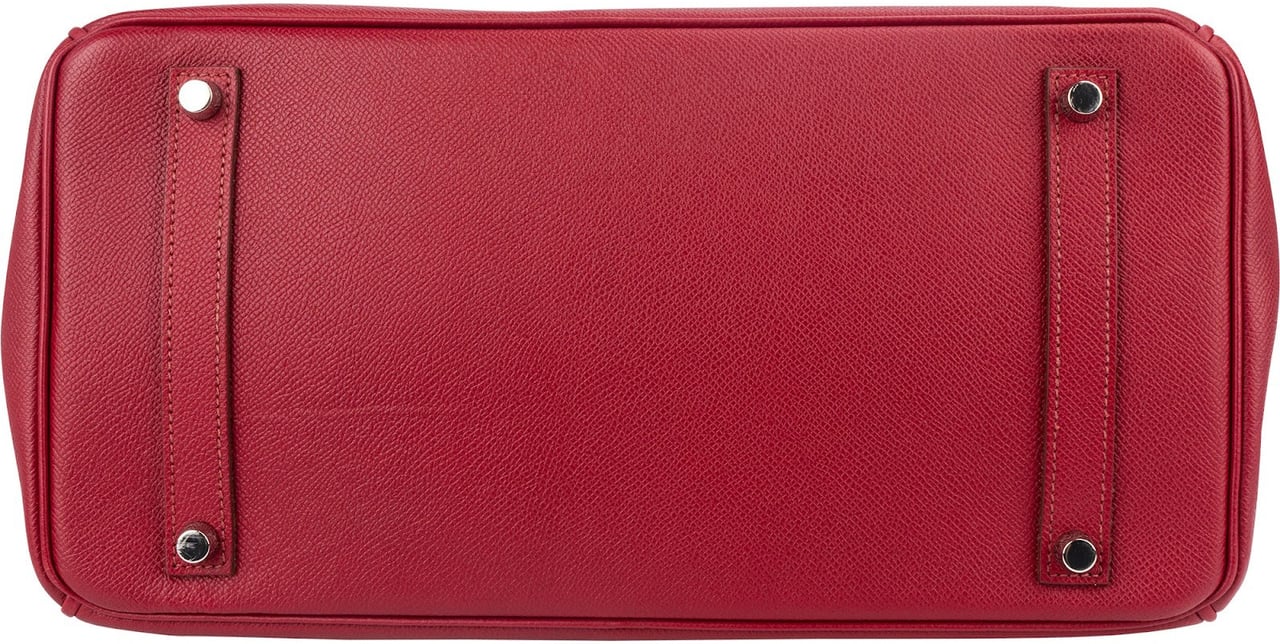 Hermès Epsom Leather Palladium Palladium Birkin 35 Handbag Rood