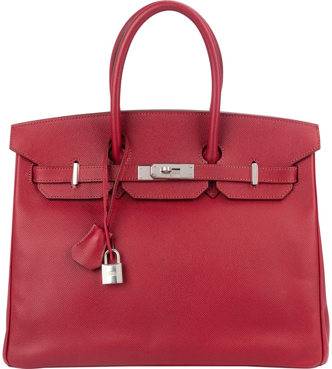 Hermès Epsom Leather Palladium Palladium Birkin 35 Handbag Rood