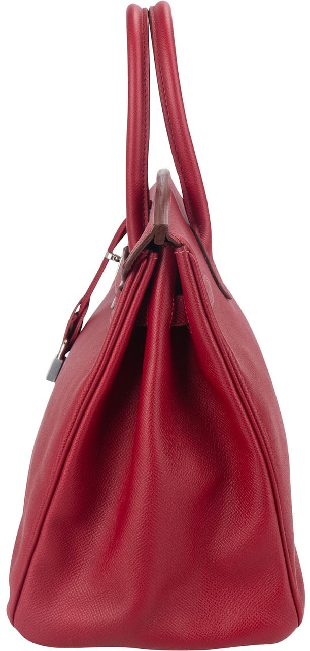 Hermès Epsom Leather Palladium Palladium Birkin 35 Handbag Rood
