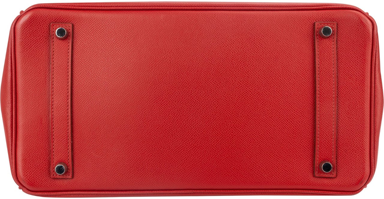 Hermès Rouge Epsom Leather Palladium Birkin 35 Handbag Rood