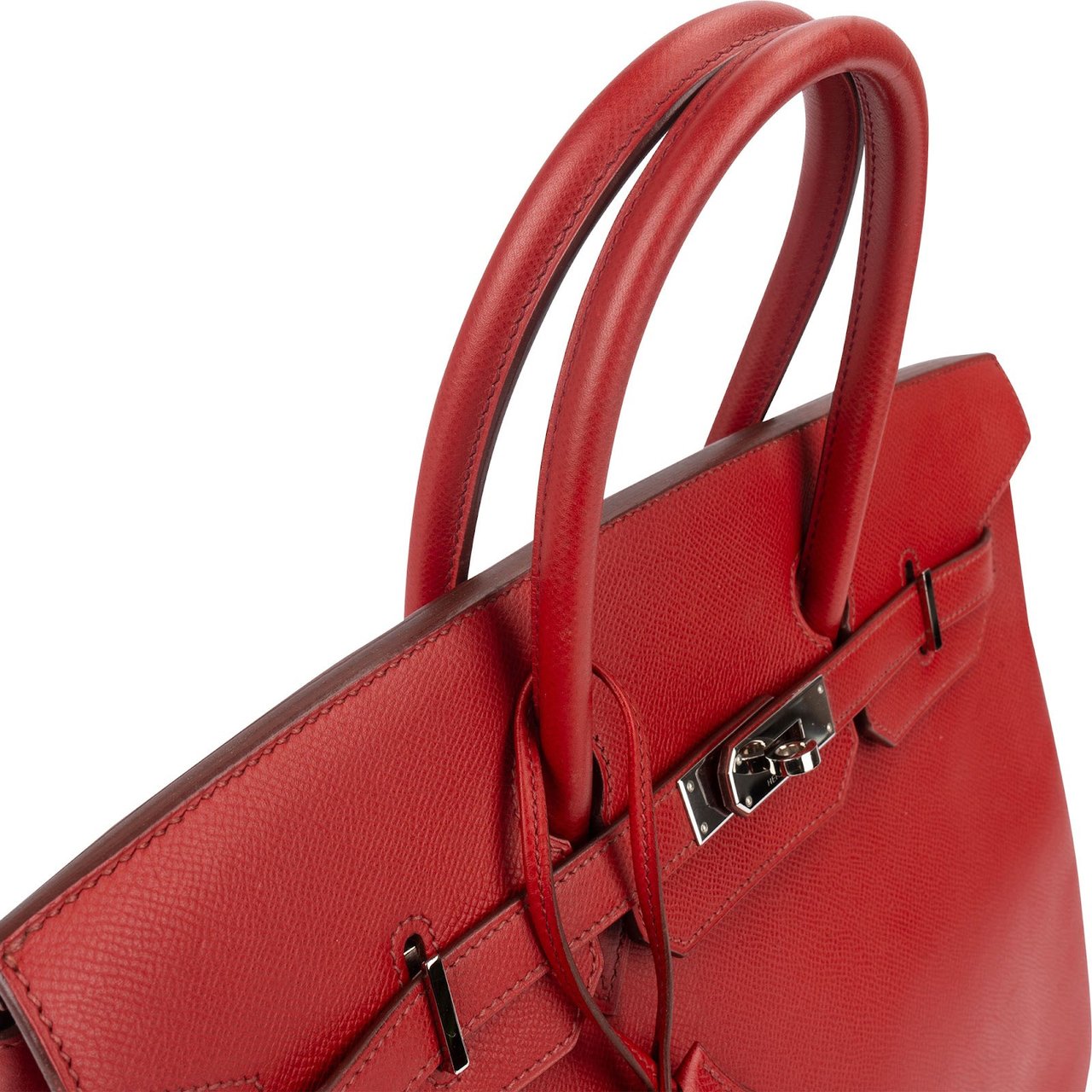 Hermès Rouge Epsom Leather Palladium Birkin 35 Handbag Rood