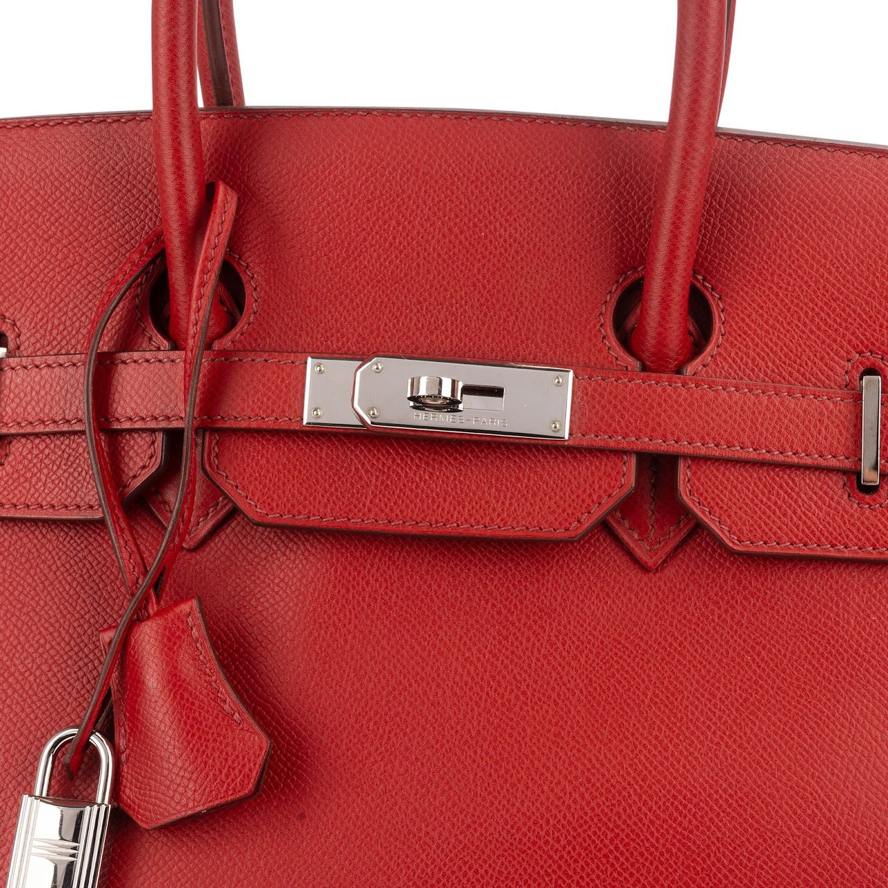 Hermès Rouge Epsom Leather Palladium Birkin 35 Handbag Rood