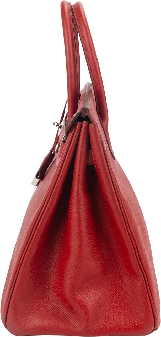 Hermès Rouge Epsom Leather Palladium Birkin 35 Handbag Rood