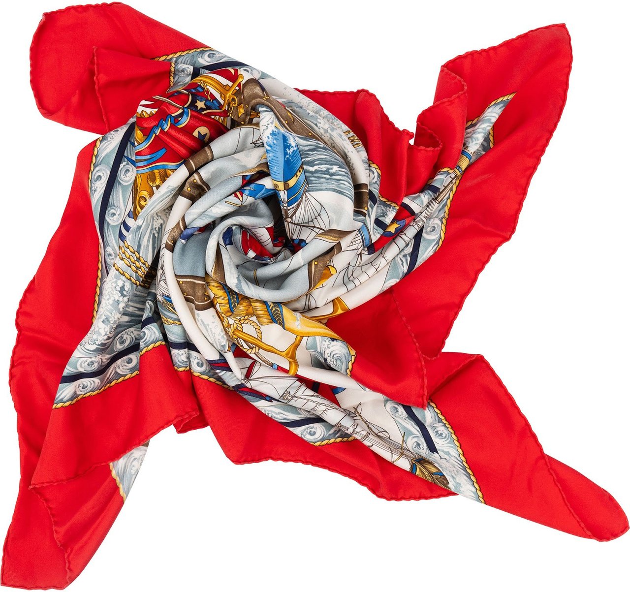 Hermès Hermès Force Le Vent Silk Carre 90 Scarf Tuch Rood