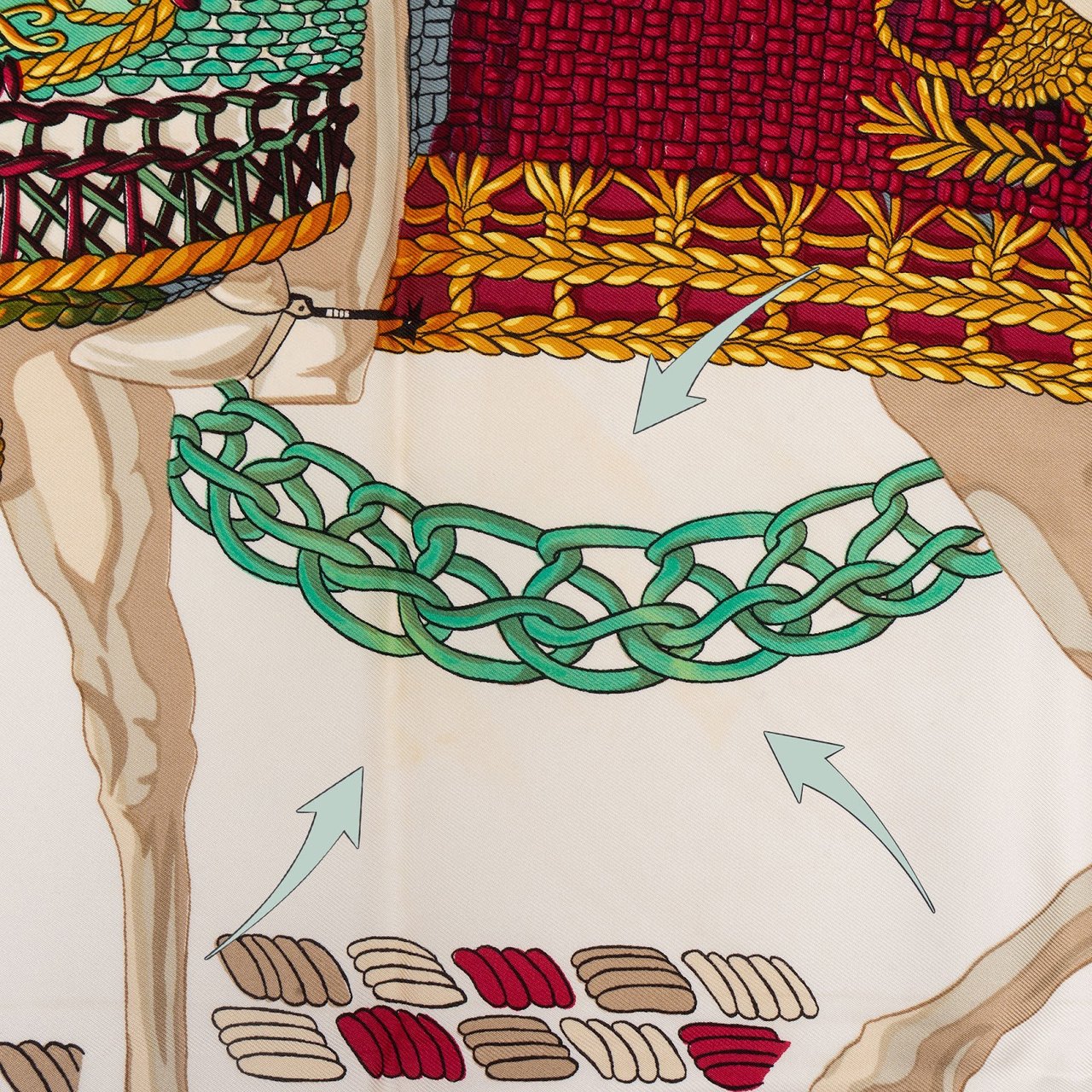 Hermès Hermès Le Timbalier Silk Carre 90 Scarf Tuch Divers