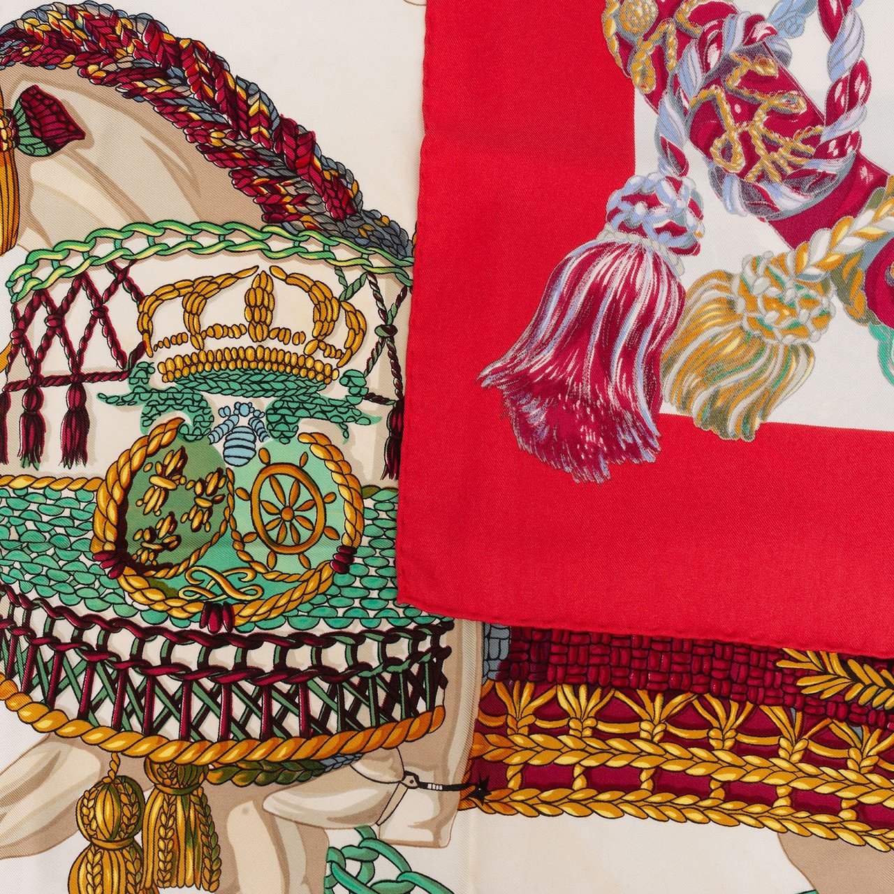Hermès Hermès Le Timbalier Silk Carre 90 Scarf Tuch Divers