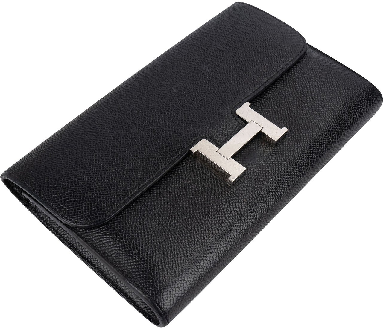 Hermès Epsom Leather Constance Long H Wallet Zwart