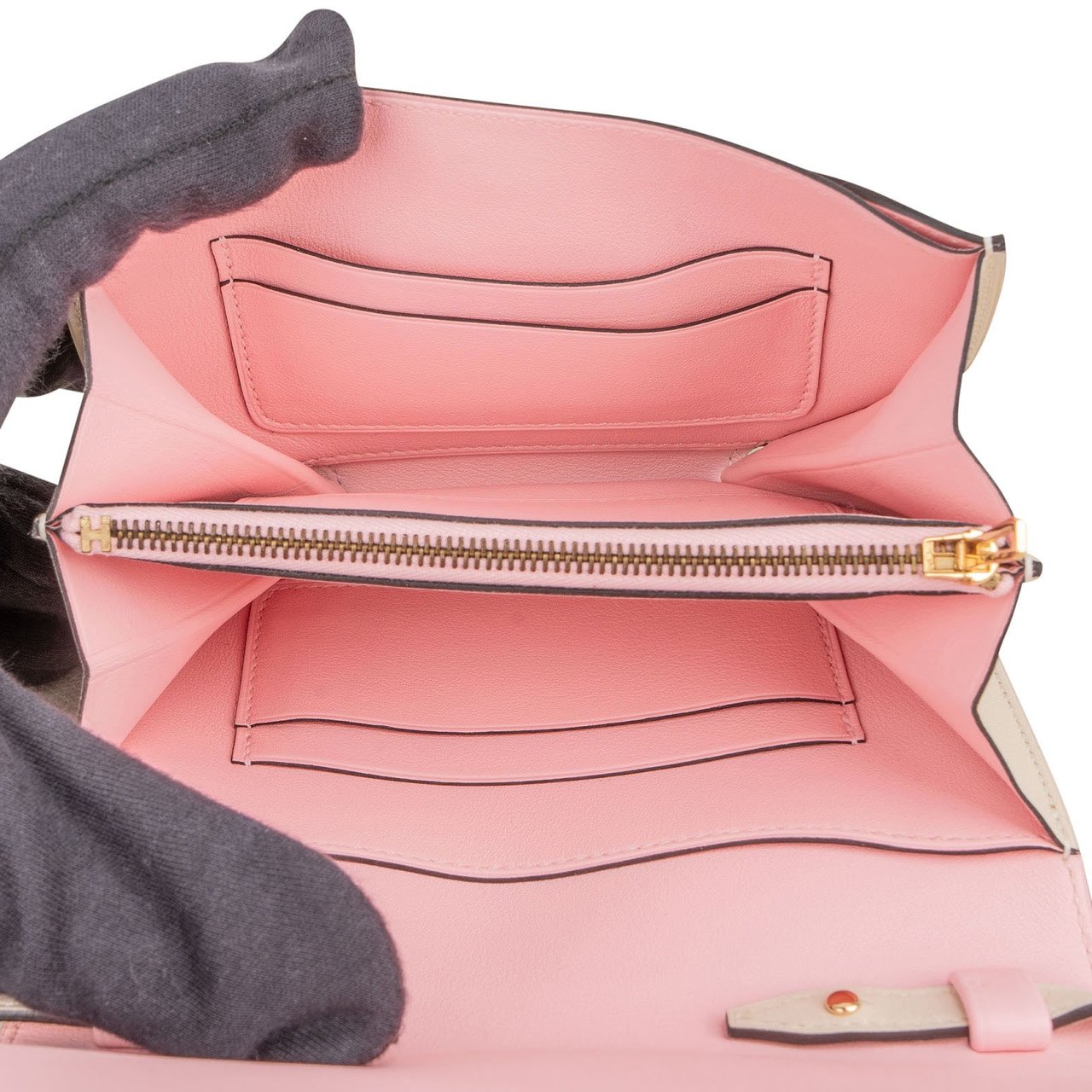 Hermès Bicolor Swift Leather Convoyeur Crossbody Bag Wit