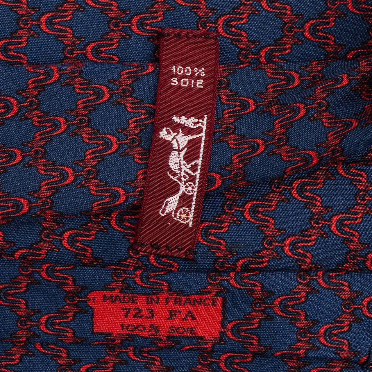 Hermès Chaîne d'Ancre Silk Tie Krawatte Blauw