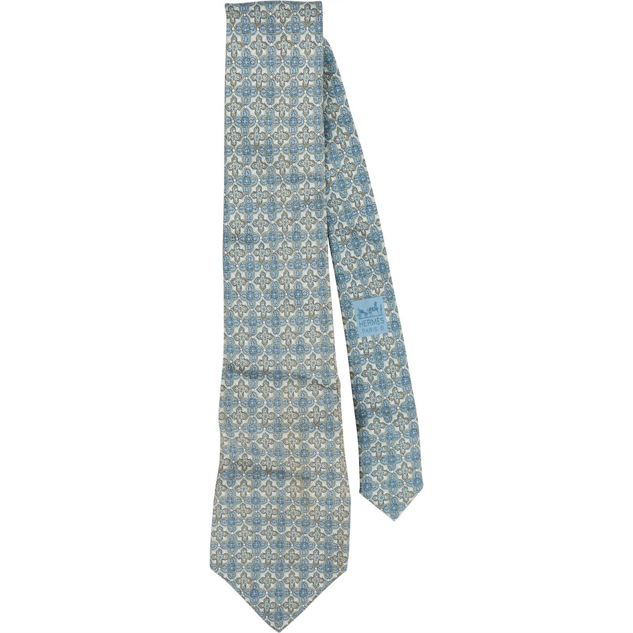Hermès Printed Pattern Silk Tie Krawatte Divers