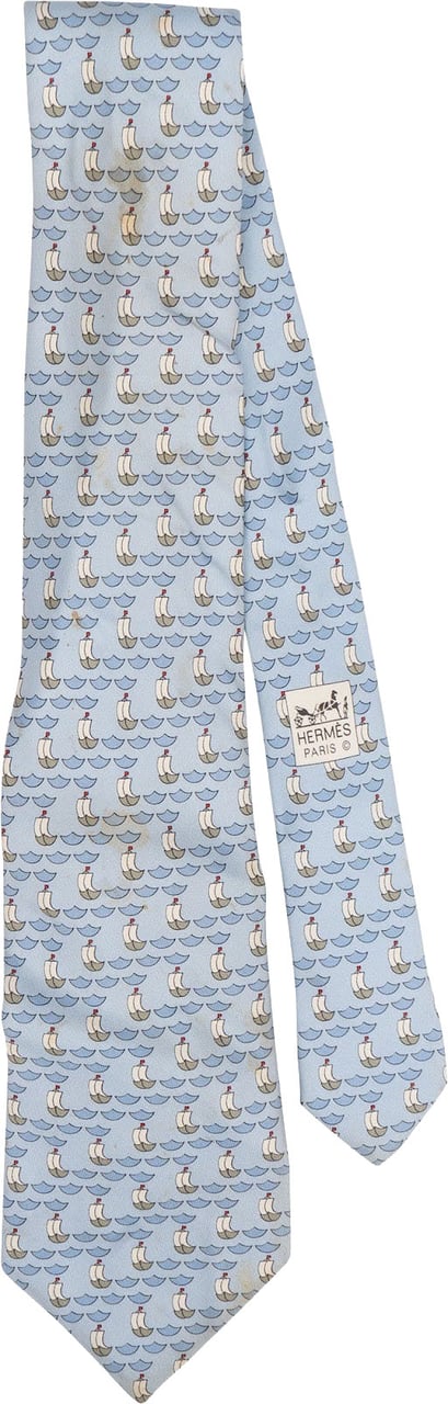 Hermès Sailboat Print Silk Tie Krawatte Divers