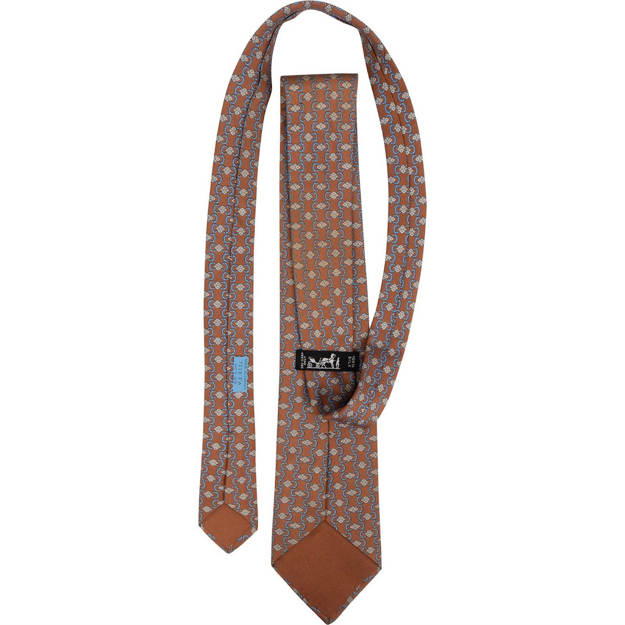 Hermès Printed Pattern Silk Tie Krawatte Divers