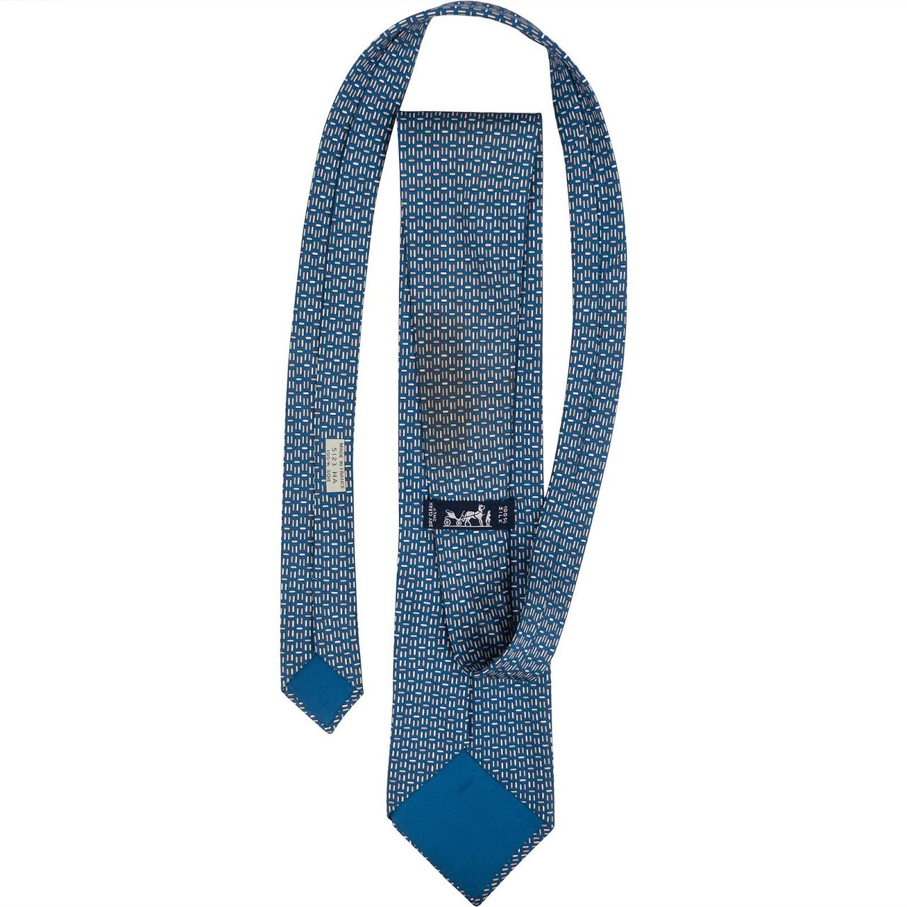 Hermès Printed Dots Pattern Silk Tie Krawatte Blauw