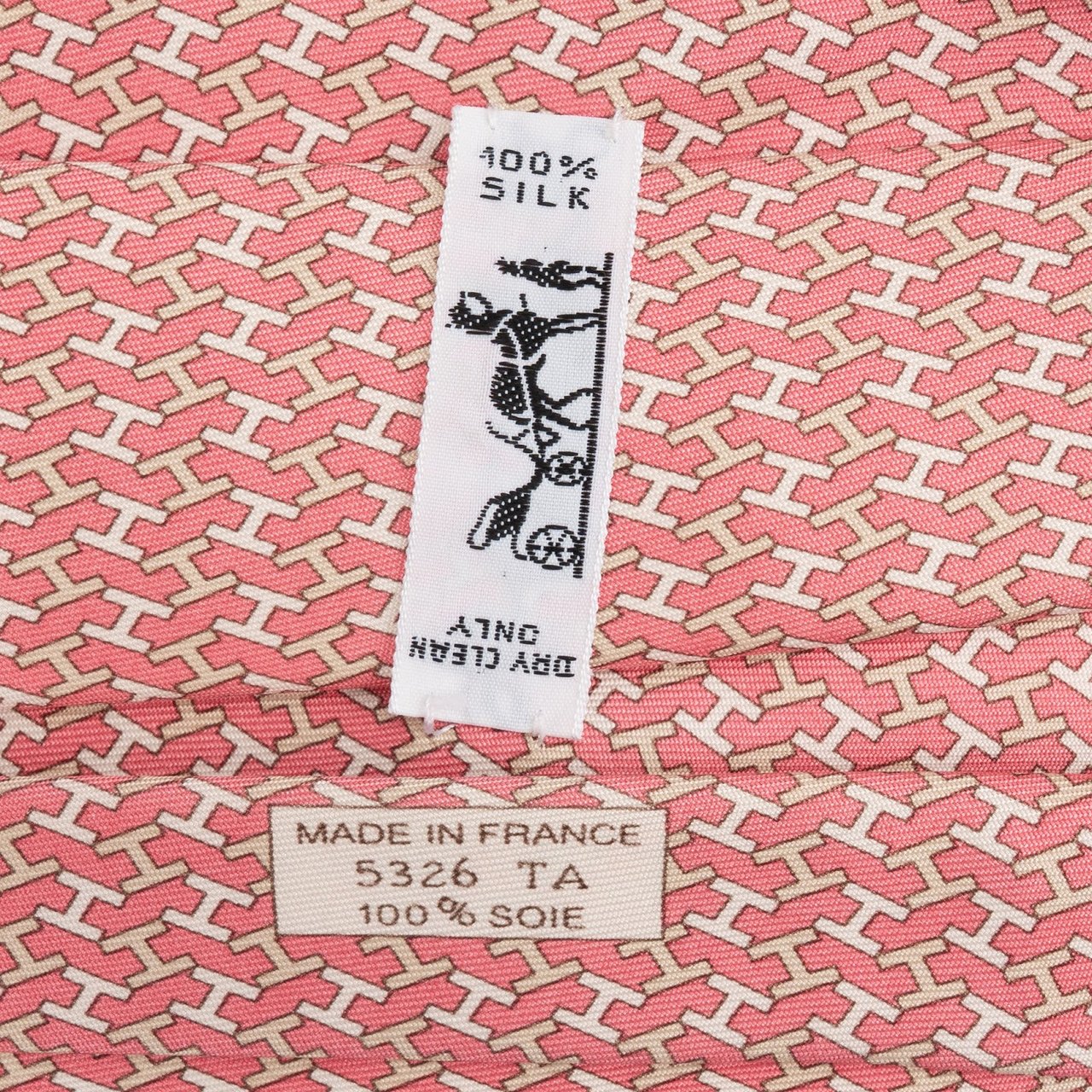 Hermès H Pattern Silk Tie Krawatte Rood