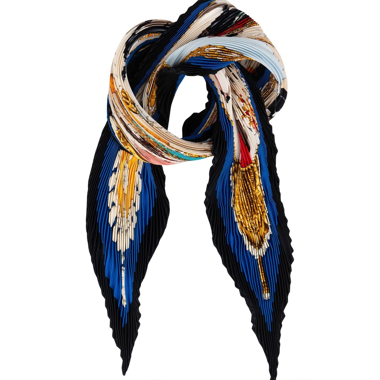 Hermès Pani La Shar Pawnee Plissé Tuch Scarf Divers