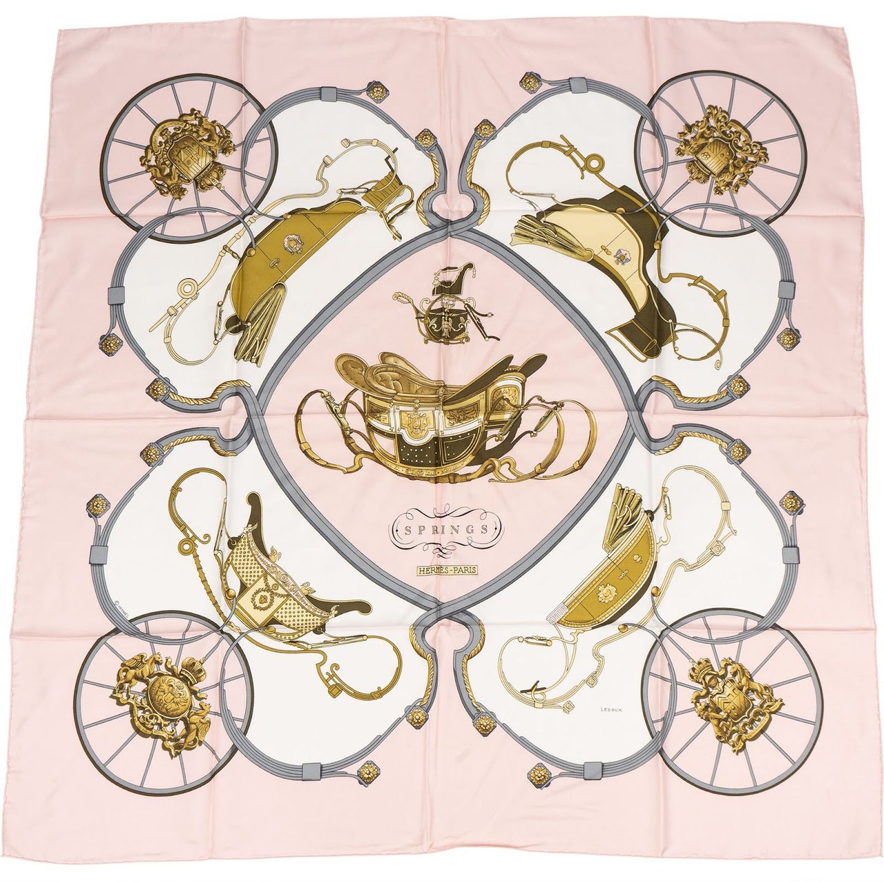 Hermès Springs Silk 90 Scarf Tuch Rood