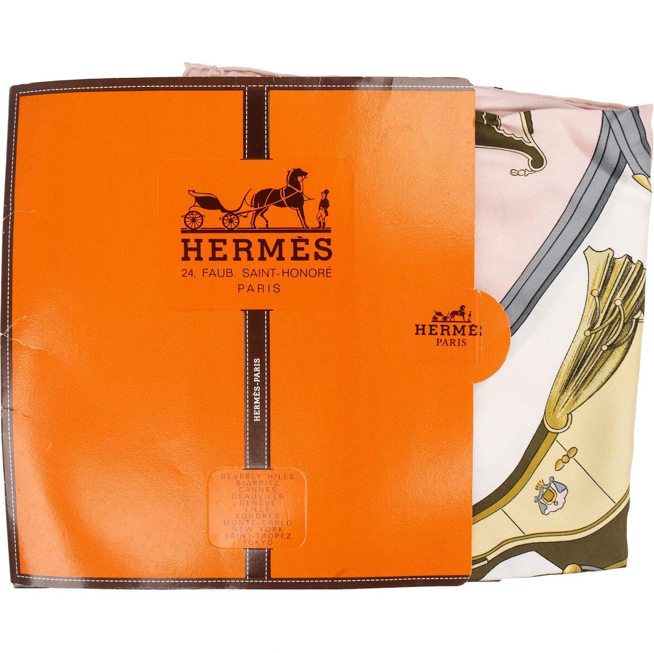Hermès Springs Silk 90 Scarf Tuch Rood