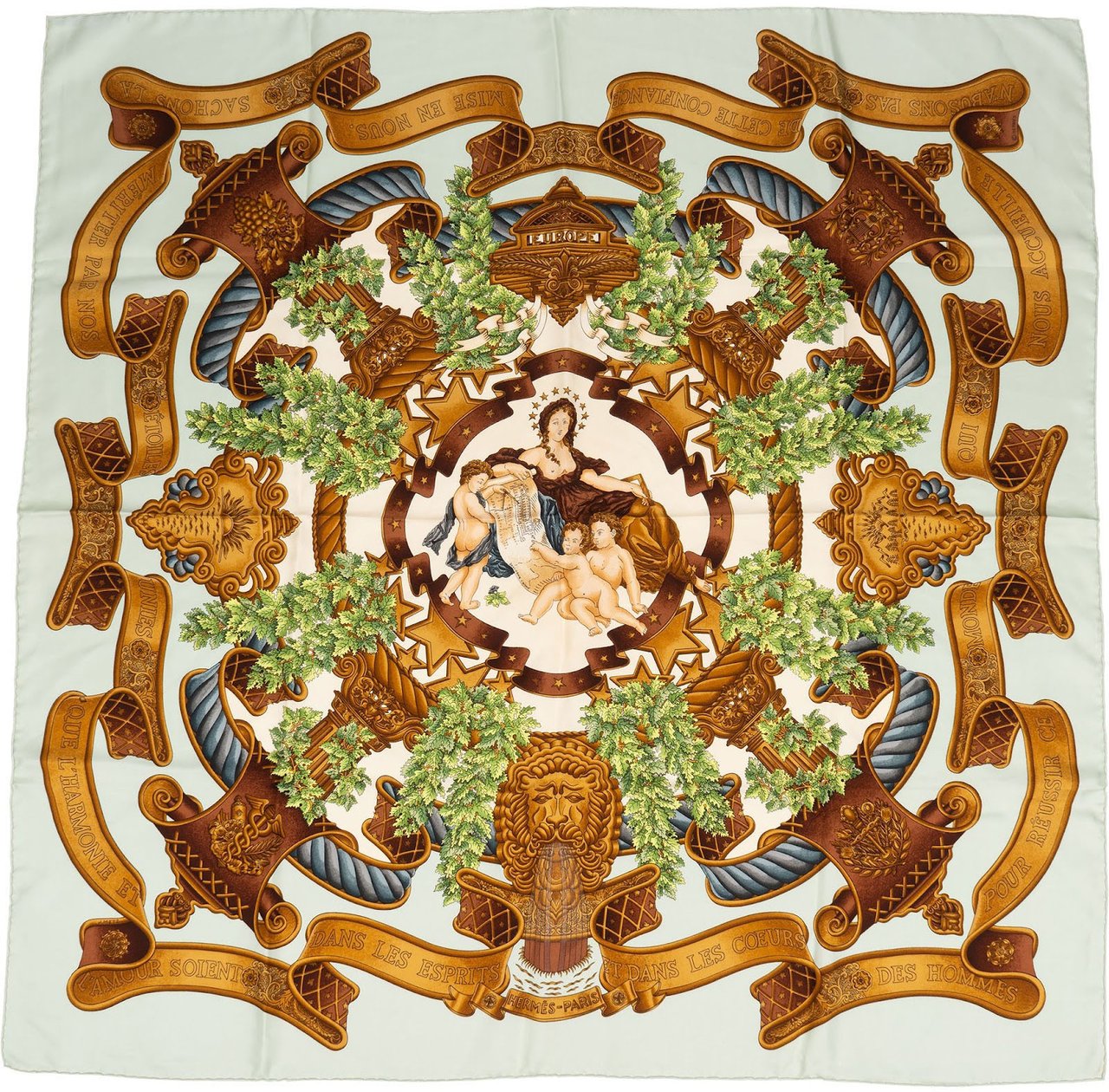 Hermès L'Europe Silk 90 Scarf Tuch Divers
