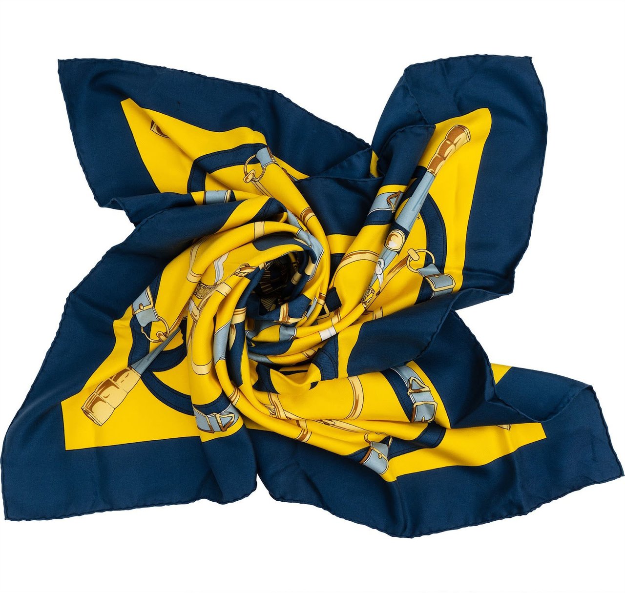 Hermès Brides de Gala Silk 90 Scarf Tuch Geel