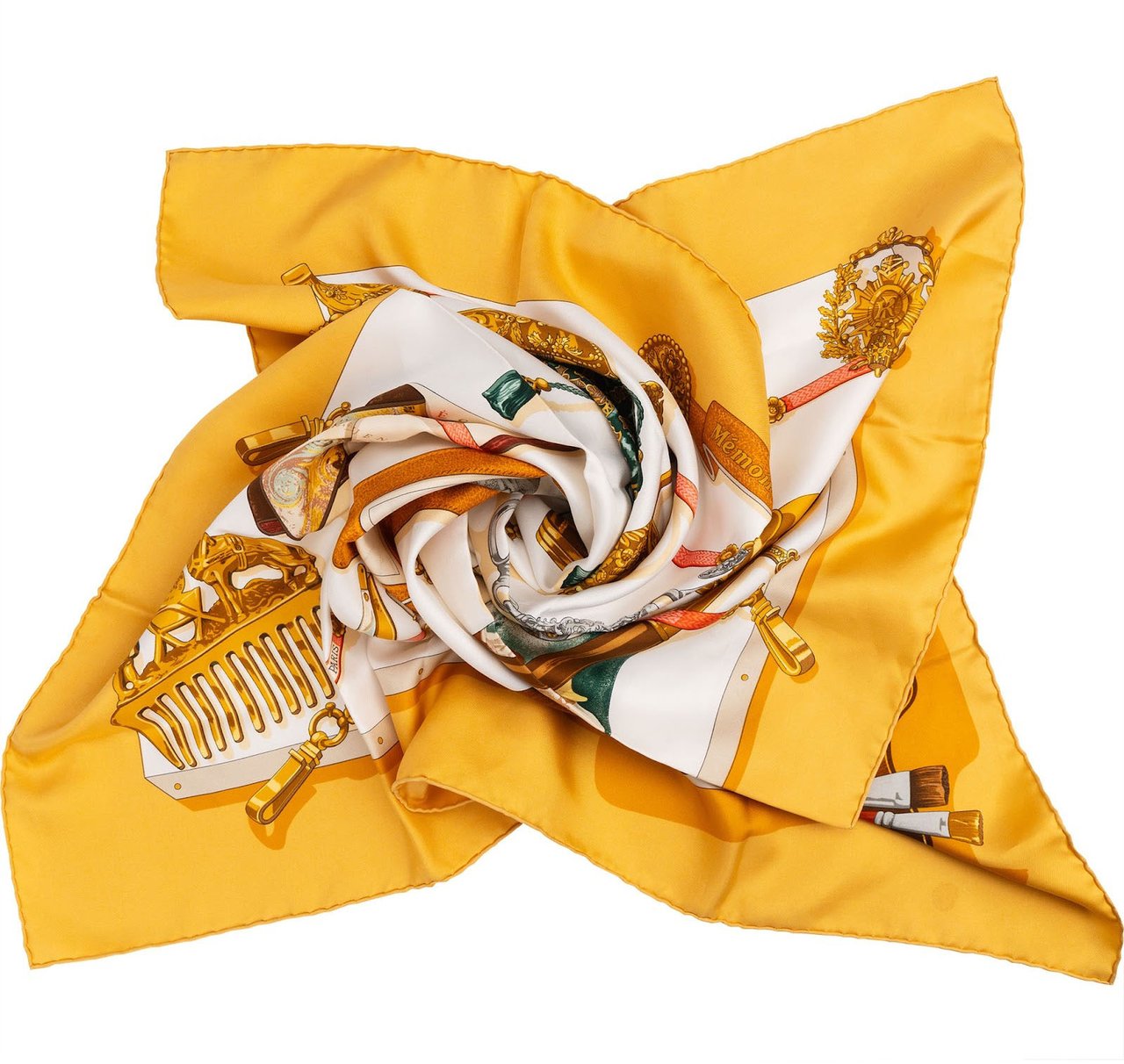Hermès Mémoire d'Hermès Silk Carre 90 Scarf Tuch Geel